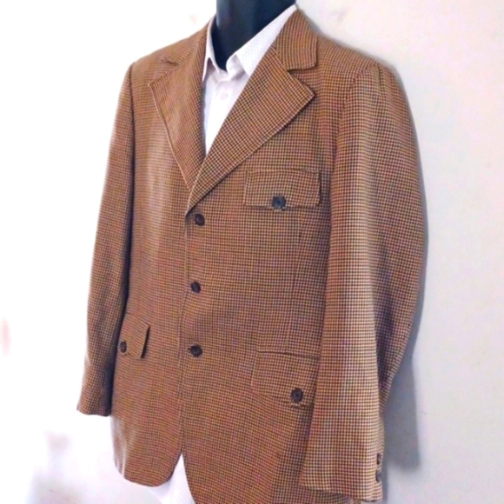 THE EXECUTIVE Vintage Check, Wide Lapel Blazer, 44R - Picture 6 of 9